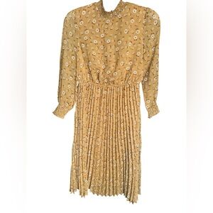 Lark & Grey Mustard Floral Long Sleeve Dress NWOT